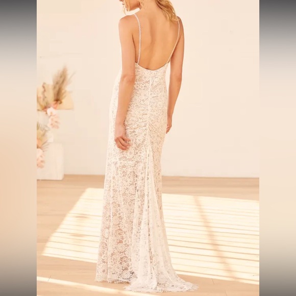 Full of Hope White Lace Sleeveless Mermaid Maxi Dress - Picture 4 of 16